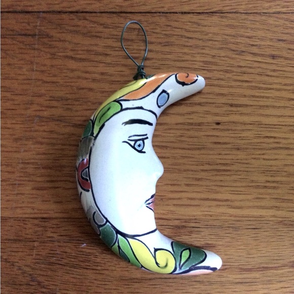 Talavera Mexican Moon: Pottery Hanging 🌙 - Picture 2 of 13
